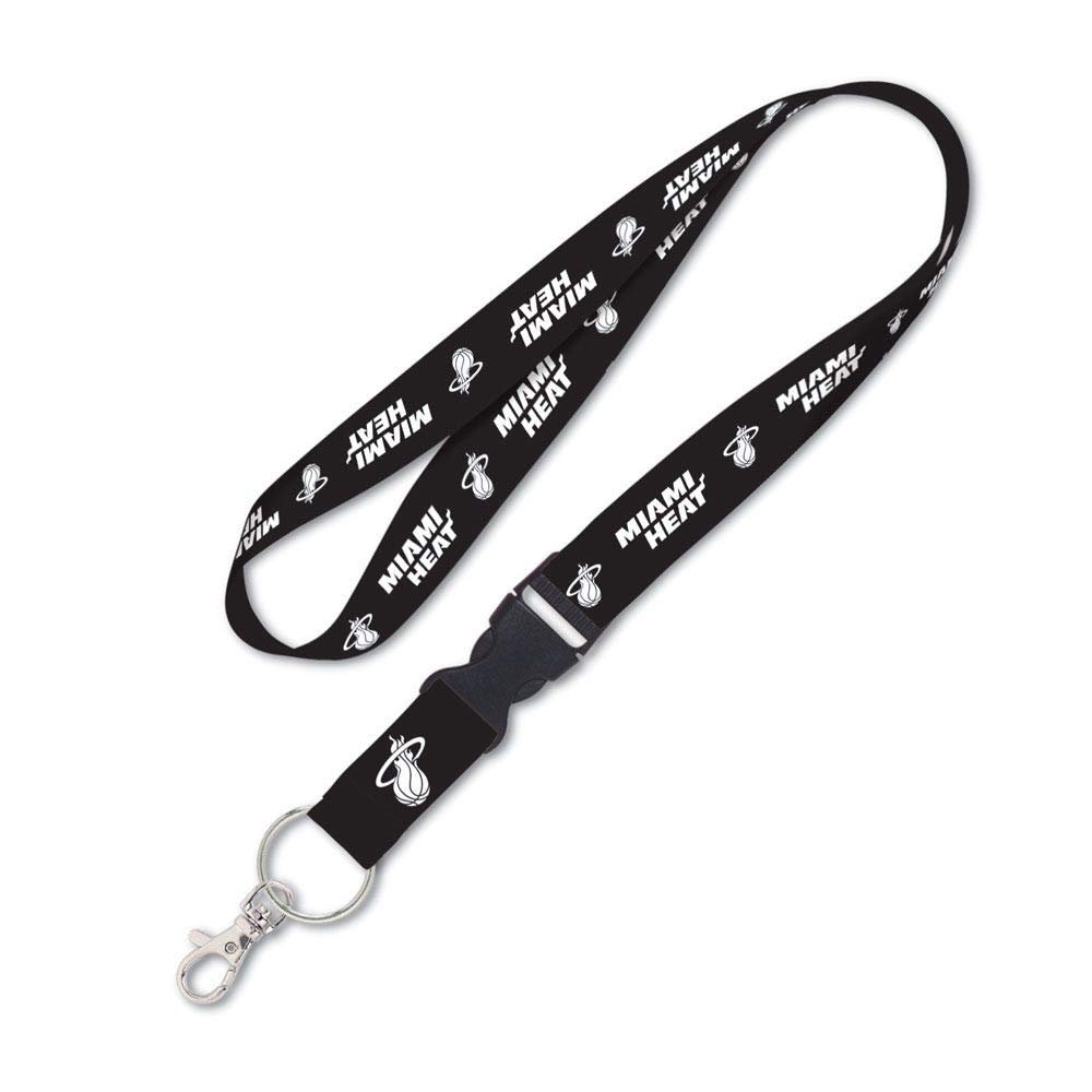 WinCraft Miami Heat Lanyard with Detachable Buckle, 1" - Black