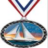 Sailboat Black Trellis Medal Silver, 2.5" Sailing Prizes, Kids Sailboat Trophy Medal Awards 100 Pack Prime view 1