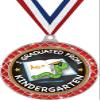 Kindergarten Graduation Red Trellis Medal Silver, 2.5" Kids Graduation Prizes, Kids Graduating Trophy Medal Awards 100 Pack Prime view 1