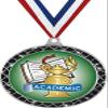 Academic Black Trellis Medal Silver, 2.5" Kids Academic Prizes, Kids Education Trophy Medal Awards 10 Pack Prime view 1