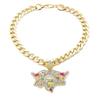BLINGFACTORY Hip Hop Gold Plated Iced DRUG ADDICT Pendant & 11mm 18" 20" 24" Cuban Chain Bling Necklace (Pendant & 18" Chain Set) view 1
