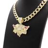 BLINGFACTORY Hip Hop Gold Plated Iced DRUG ADDICT Pendant & 11mm 18" 20" 24" Cuban Chain Bling Necklace (Pendant & 18" Chain Set) view 4