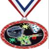 Paintball Red Trellis Medal Silver, 2.5" Paintball Prizes, Kids Paintball Trophy Medal Awards 100 Pack view 1
