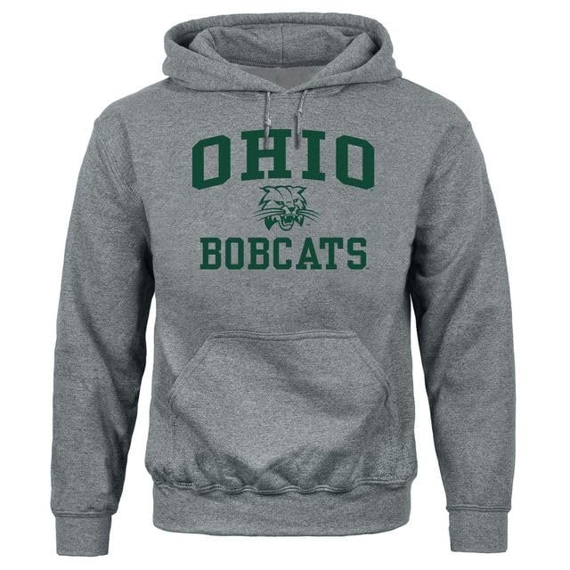Barnesmith Ohio University Bobcats Hooded Sweatshirt, Heritage, Charcoal Grey, Small