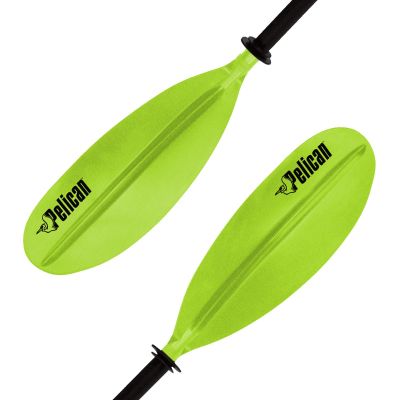 Pelican - Standard Kayak Paddle - Lime - 220 cm (86.6 in.) - Aluminum Shaft and a Durable Polypropylene Blade - 0/65 Blade Angle - with Drip Ring - PS1966-00