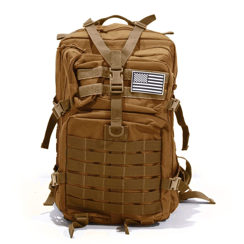 Bug Out Bag Backpack - 50L Tactical Backpack - Great for Survival Essentials (Tan)