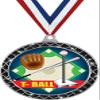 T-Ball Black Trellis Medal Silver, 2.5" Youth Baseball Tball Prizes, Kids T-Ball Trophy Medal Awards 50 Pack Prime view 1