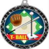 T-Ball Black Trellis Medal Silver, 2.5" Youth Baseball Tball Prizes, Kids T-Ball Trophy Medal Awards 50 Pack Prime view 2