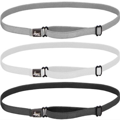Hipsy Women's Adjustable Elastic Nurse Headbands, 3pk (Charcoal/White/Silver)