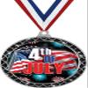 4th of July Black Trellis Medal Silver, 2.5" Fourth of July Prizes, Kids Holiday Trophy Medal Awards 50 Pack Prime view 1