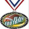 Flag Football Black Trellis Medal Silver, 2.5" Flag Football Prizes, Kids Flag Football Trophy Medal Awards 50 Pack Prime view 1