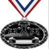 Bodybuilding Black Trellis Medal Silver, 2.5" Weightlifting Prizes, Bodybuilder Trophy Medal Awards 100 Pack Prime view 1
