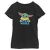 Star Wars Girl's The Child Cartoon Shiny Eyes T-Shirt Black, Large view 1