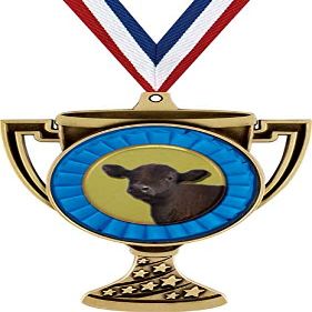 Angus Steer Trophy Cup Medal Gold, 3" Angus Cattle Prizes, Kids Animal Trophy Medal Awards 50 Pack