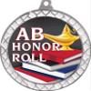 AB Honor Roll White Trellis Medal Silver, 2.5" Honor Roll Prizes, Kids AB Honor Roll Trophy Medal Awards 100 Pack Prime view 2