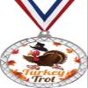 Turkey Trot White Trellis Medal Silver, 2.5" Turkey Trot Prizes, Kids Thanksgiving Trophy Medal Awards 10 Pack Prime view 1