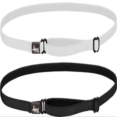 Hipsy Women's Elastic & Adjustable Running Stretchy Headband Multi Pack (Black & White Elastic 2pk)