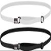 Hipsy Women's Elastic & Adjustable Running Stretchy Headband Multi Pack (Black & White Elastic 2pk) view 1