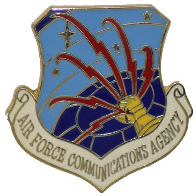 A.F. COMM AGENCY LAPEL PIN OR HAT PIN - Size 1-1/8" - VETERAN OWNED BUSINESS