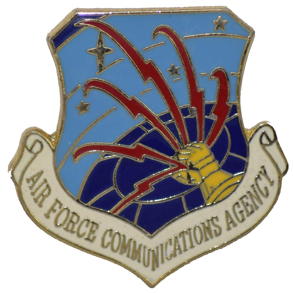 A.F. COMM AGENCY LAPEL PIN OR HAT PIN - Size 1-1/8" - VETERAN OWNED BUSINESS