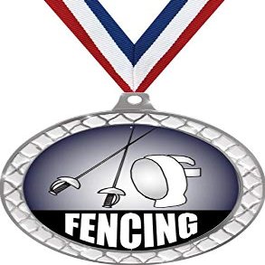 Fencing White Trellis Medal Silver, 2.5" Fencing Prizes, Kids Fencing Trophy Medal Awards 100 Pack Prime