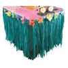 Multicolor Plastic With Fabric Flowers Aloha Table Skirt (9' x 29") Pack of 1 - Stunning Design, Perfect for Tropical Parties, BBQs, Luaus, & More view 1
