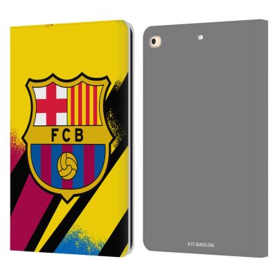 Head Case Designs Officially Licensed FC Barcelona Third Goalkeeper 2019/20 Crest Kit Leather Wallet Case Compatible with Apple iPad 9.7 2017 / iPad 9.7 2018