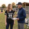Customized Lady Cotton Jersey - Your Own Personalized 2 Side Custom Cotton Women - Custom Team Uniform X-Large Black view 2