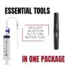 KOM Cycling Tubeless Sealant Injector Syringe and Presta Valve Core Removal Tool by Designed for Stans No Tubes sealant and Other sealants  (Injector + Tubeless Repair Tool) view 2