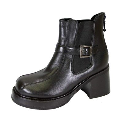 Peerage Ricky (B5879M) Men's Medium Width 7 Inch Comfort Leather Boots Black 9.5