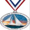 Sailboat White Trellis Medal Silver, 2.5" Sailing Prizes, Kids Sailboat Trophy Medal Awards 10 Pack Prime view 1