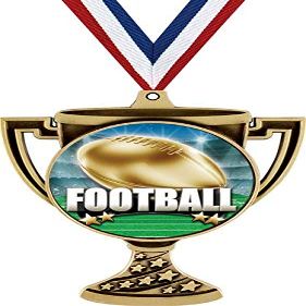 Football Trophy Cup Medal Gold, 3" Football Team Prizes, Kids Football Championship Trophy Medal Awards 100 Pack