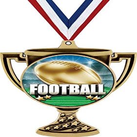 Football Trophy Cup Medal Gold, 3" Football Team Prizes, Kids Football Championship Trophy Medal Awards 100 Pack