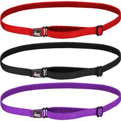 Hipsy Women's Elastic & Adjustable Stretchy Running Headband Multi Pack (Purple/Black/Red Elastic 3pk)