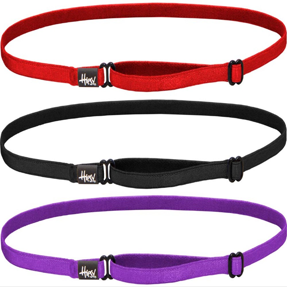Hipsy Women's Elastic & Adjustable Stretchy Running Headband Multi Pack (Purple/Black/Red Elastic 3pk)