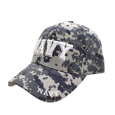 Trade Winds Blue ACU Camo 3-D Raised Letters Navy Hat Deluxe Low Profile Adjustable Cap