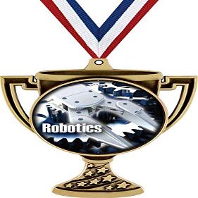 Robotics Trophy Cup Medal Gold, 3" Science STEM Computer Prizes, Kids Science Fair Trophy Medal Awards 20 Pack Prime