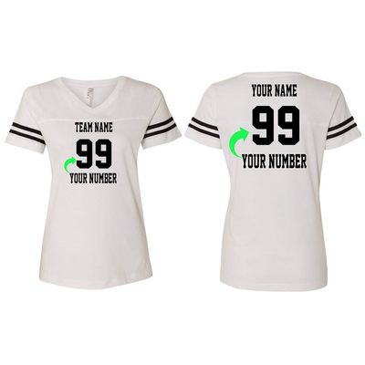 CRAZYDAISYWORLD Customized Lady Cotton Jersey - Your Own Personalized 2 Side Custom Cotton Women - Custom Team Uniform Large White