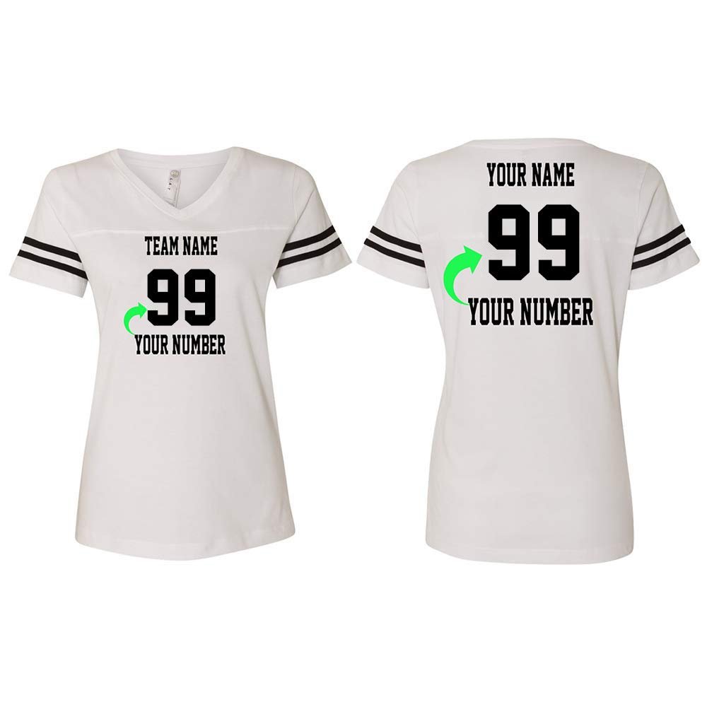 CRAZYDAISYWORLD Customized Lady Cotton Jersey - Your Own Personalized 2 Side Custom Cotton Women - Custom Team Uniform Large White
