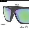 Leupold Switchback Performance Eyewear with Matte Black Frames and Emerald Mirror Polarized Lenses view 4