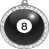 Billiards White Trellis Medal Silver, 2.5" Billiards 8 Ball Prizes, Kids 8 Ball Pool Trophy Medal Awards 50 Pack Prime view 2