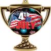 4th of July Trophy Cup Medal Gold, 3" Fourth of July Prizes, Kids Holiday Trophy Medal Awards 50 Pack Prime view 2