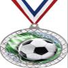 Soccer White Trellis Medal Silver, 2.5" Youth Soccer Prizes, Kids Soccer Trophy Medal Awards 20 Pack Prime view 1