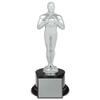 SHOP AWARDS AND GIFTS Customizable 11-1/4 Inch Oscar Like Achievement Bright Silver Metal Figure Trophy,Includes Personalization view 1