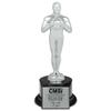SHOP AWARDS AND GIFTS Customizable 11-1/4 Inch Oscar Like Achievement Bright Silver Metal Figure Trophy,Includes Personalization view 2