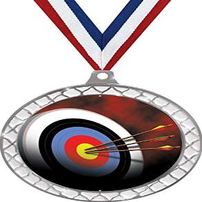 Archery White Trellis Medal Silver, 2.5" Archery Board Prizes, Kids Archery Target Trophy Medal Awards 50 Pack Prime