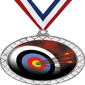Archery White Trellis Medal Silver, 2.5" Archery Board Prizes, Kids Archery Target Trophy Medal Awards 50 Pack Prime