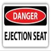Zirni Danger Ejection Seat Slogan Sign Sticker Decal Design view 1