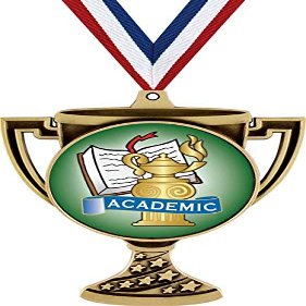 Academic Trophy Cup Medal Gold, 3" Kids Academic Prizes, Kids Education Trophy Medal Awards 50 Pack Prime