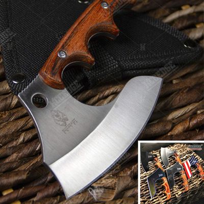 Tactical Knife Hunting Knife Survival Knife Full Tang Hand Axe Fixed Blade Knife Razor Sharp Edge Camping Accessories Camping Gear Survival Kit Survival Gear Tactical Gear 76445 (Chrome 1)